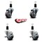 Service Caster 3'' Thermoplastic Rubber Wheel Swivel 1-3/8'' Expanding Stem Caster Set 2 Brakes, 4PK SCC-EX20S314-TPRB-2-TLB-2-138 - alternate 3